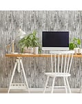 Fresco Distressed Wood Grey Wallpaper