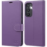 OCASE Coque Samsung Galaxy S23 FE, Antichoc TPU Housse Samsung S23 FE Cuir PU Portefeuille Etui [RFID Blocage] [Fentes pour Cartes] [Béquille] Coque pour Galaxy S23 FE(6,4 Pouces) - Litchi Violet