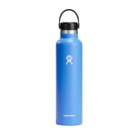 HYDRO FLASK - Standard Mouth - Gourde Isotherme 709 ml (24 oz) - Bouteille Inox à Isolation Sous Vide - Bouchon Antifuite et Revêtement par Poudre - Sans BPA - Ouverture Standard - Cascade