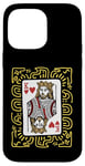 iPhone 14 Pro Max King Of Hearts Doodle - Vintage Graphic Card Game Lover Case