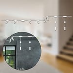 BRILONER - Système de rail Luxtrail set complet, 6x LED Spots, 2x LED Suspensions réglables en hauteur, forme en U/Z, lampes, système de rail lumineux pour plafond, rail pour spots, 4m, blanc