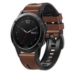 Garmin Fenix​​7X Silikon, klokkerem i skinn - Brun