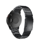 Garmin Fenix 5 Ruostumaton Teräs Vaihto Ranneke Kellolle - Musta