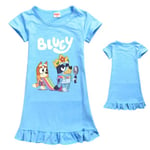 5-12 år Barn Bingo Bluey Pyjamas Flickor Pyjamas Klänning Pyjamas Nattklänning Klänningar Gåvor Light Blue 7-8Years