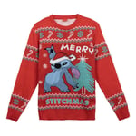 Pull Noël Stitch Rouge - XXL Unisexe Cerdà