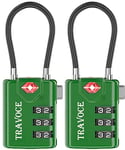 Search Alert Lot de 1, 2, 4, 6 et 10 cadenas à combinaison approuvés par la TSA pour valise, casier de gym, boîte à outils, sac à dos, vert