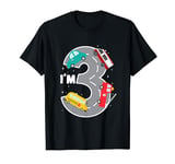 3rd Birthday 3 Year Old Transportation Cars Fire Truck T-Shirt