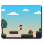 Computer Mouse Mat - Gamer Boy Retro Platform Game Office Gift #14800