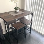 Breakfast Bar Table And Stools Kitchen Dining Room 5pcs Furniture Set Industrial