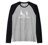 Midnight Vintage Camping Tent Woods Keep Life Simple Outdoor Raglan Baseball Tee