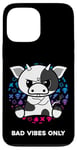 Coque pour iPhone 13 Pro Max Bad Vibes Only Grumpy Looking Figurine de vache