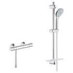 Set Mitigeur Thermostatique de Douche + Ensemble de douche complet 3 jets euphoria (34561000-EUPHORIA3) - Grohe