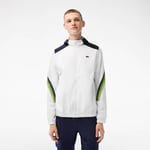 Veste à capuche homme Lacoste Tennis en polyester recyclé Taille 48 - S/M Blanc/bleu Marine/jaune/bleu Marine/jaune