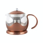 La Cafetière Teapot Glass Loose Leaf Teapot with Infuser, 1.2 L, Copper