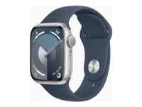 Apple Watch Series 9 (Gps) - 41 Mm - Silveraluminium - Smart Klocka Med Sportband - Fluoroelastomer - Stormbl¨ - Bandstorlek: S/M - 64 Gb - Wi-Fi, Bluetooth, Uwb - 31.9 G