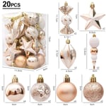 Julgranskulor Röd godisrör Hängande prydnad Stora hängen Set Juldekorationer för hemmet 2024 Natal Navidad nyår Champagne-20pcs3