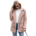 BALALALA Manteau Femme Casual Chaud Peluche Oversize Manches Longues Veste Cardigan Bouton Blouson Devant Ouvert Poches Coton Outwear Automne Hiver