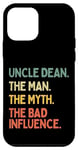 Coque pour iPhone 12 mini Uncle Dean Citation humoristique The Man The Myth The Bad Influence