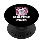 Maltese Dog Breed Pet World's Best Maltese Mom PopSockets Adhesive PopGrip