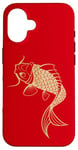 Coque pour iPhone 16 Or Chinois Carpe Asiatique Japonais Koi Poisson Golden Koi