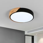 Riserva 30W Rond Lampe De Plafond Noir 3400LM, Plafonnier LED Bois, Blanc Froid 6500K Programme De Plafonnier Salon Bois Pour, Chambre, Cuisine, Couloir, VéRanda, Hall, Balcon, Ø30CM…