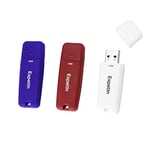 Espeon Lot de 3 Clé USB, 32 Go USB 2.0 Flash Drive, PenDrive, couleurs classiques: blanc, bleu, rouge