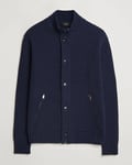 Brioni Heavy Rib Cotton Cardigan Jacket Navy