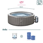 Pack rêve - Spa gonflable Izy Netspa 3 places + oxygène actif + 3 filtres antibactériens