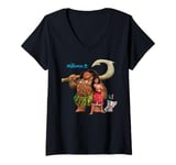 Womens Disney Moana 2 Maui Pua Hehei Together Again with Movie Logo V-Neck T-Shirt