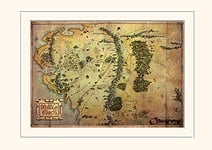 Pyramid International The Hobbit (Journey Map) -Mounted Print Memorabilia 30 x 40cm, Paper, Multicoloured, 30 x 40 x 1.3 cm