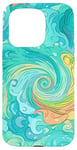 iPhone 15 Pro Swirl Blue Color Illustration Pattern Abstract Art Case