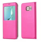 Flip Cover Galaxy S6 Edge Plus ID Caller Pink