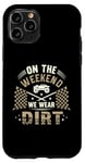 Coque pour iPhone 11 Pro Dirt Track Racing le week-end, nous portons un pilote de voiture Dirt Race