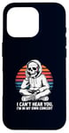 Coque pour iPhone 16 Pro I Can't Hear You I'm in My Own Concert Skeleton Music Lover