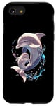 Coque pour iPhone SE (2020) / 7 / 8 Art De Maman Et Bébé Dauphin Pour Les Amoureux Des Dauphins