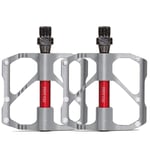 Lesrly-Cycle Pédales de vélo de Montagne légères, pédale de Plate-Forme Plate-Forme de vélo d'aluminium, roulement Composite 9/16 Universel, pour vélo de Route/BMX/MTB,Gris,Mountain M86