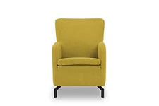 DOMO. collection Franca rembourré, Dossier Haut, d'ingénierie Fauteuil 1 Place Matériau : Bois métal Tissu Polyester, Jaune, 68x82x93