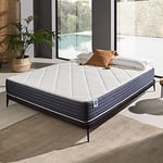 NATURALEX - Matelas Ideal Visco 140x190 cm - Épais 25 cm - Mousse à mémoire de Forme HR, Accueil Blue Latex, Ventilation Optimale, Hypoallergénique, Confort Mi-Ferme - Face été/Hiver