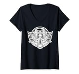 Womens It's In The Blood Cool Classic Vintage Motorbike Men Women V-Neck T-Shirt