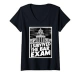 Womens I Survived the Bar Exam, Funny Lawyer Design V-Neck T-Shirt