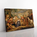 Big Box Art The Meeting of David and Abigail by Peter Paul Rubens Canvas Wall Art Print Ready to Hang Picture, 76 x 50 cm (30 x 20 Inch), Green, Cream, Cream