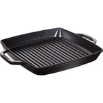 3272340024641 Staub Square Cast Iron Grill Pan with Two Handles - 33 cm, Black Z