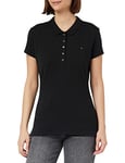 Tommy Hilfiger - Heritage Womens Polo Shirt - Button Down Collar - Stretch Cotton - Embroidered Tommy Hilfiger Logo - Masters Black - UK Size 4