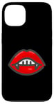 Coque pour iPhone 13 rouge sexy halloween dents vampire lèvres gothique monstre