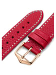 Klockarmband Hirsch Bologna 19mm Large Röd-Rosé