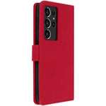 Étui pour Samsung S21 Ultra Protection, Porte-carte Stand rouge