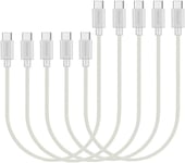 (Lot de 5,0,3m) Câbles USB Type C vers USB Type C 2.0 Courant de Données et Charge pour Samsung Galaxy S8,S8 Plus,Nexus 6P,LG G6,New MacBook,Google Pixel XL,OnePlus et Plus (Blanc)