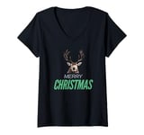 Womens Antlers up for a season full of cheer. Merry Christmas V-Neck T-Shirt