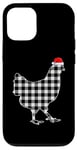 Coque pour iPhone 12/12 Pro Chemise de Noël poulet noir et blanc Buffalo Plaid Pyjama