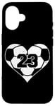 iPhone 16 Soccer Number 23 Jersey Funny Soccer Heart Game Day Case